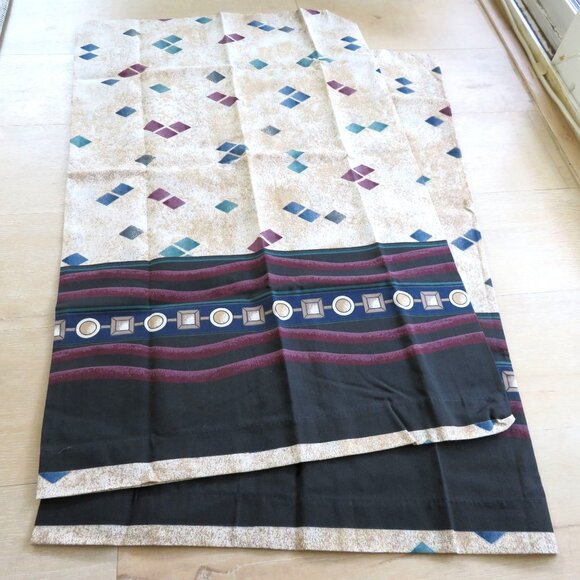 Vintage Springs King Pillowcases Geometric Diamond Made in USA MCM Mod NEW - Picture 2 of 10